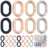 24Pcs 4 Colors Alloy Spring Gate Rings, Oval, Mixed Color, 6 Gauge, 21x14x4mm, 6pcs/color