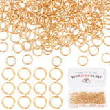 Rack Plating Brass Jump Rings, Open Jump Rings, Long-Lasting Plated, Round Ring, Real 24K Gold Plated, 5x0.7mm, 20 Gauge, Inner Diameter: 3.5mm, 300pcs/box