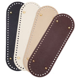 4Pcs 4 Colors Oval PU Leather Knitting Crochet Bags Nail Bottom Shaper Pad, with Iron Nail, Mixed Color, 30x10.1x1cm, Hole: 5mm, 1pc/color