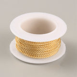 Copper Wire, Twisted Round, Light Gold, 0.6mm, about 39.37 Feet(12m)/Roll