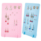 2 Sets 2 Colors Opaque Acrylic Earring Diaplay Stands, Rectangle, Mixed Color, Finished Product: 5x15x25cm, Hole: 3mm, about 3pcs/set