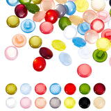196Pcs 14 Colors Resin Buttons, 1-Hole, Flat Round, Mixed Color, 10~11x5~6mm, Hole: 1.5mm, 14pcs/colors
