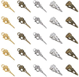 Tibetan Style Alloy Pendants, Bird Skull, Mixed Color, 41.5x14x11mm, Hole: 4mm