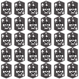 30Pcs Alloy Pendents, Playing Cards with Skull, Electrophoresis Black, 33x22x3mm, Hole: 2mm, 30pcs