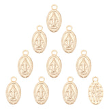 304 Stainless Steel Miraculous Medal Charms, Oval with Virgin Mary, Golden, 12.5x6.5x1.5mm, Hole: 0.8mm, 10pcs/box