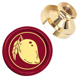 Golden Tone Wax Seal Brass Stamp Heads, for Wax Seal Stamp, Mango, 25x14mm