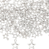 150Pcs Tibetan Style Alloy Charms, Star, Antique Silver, 14.5x12x1mm, Hole:2mm
