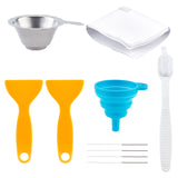 Cleaning Kit, Including Disposable Paper & 304 Stainless Steel & Silicone Funnels, Plastic Brushes & Scraper Tool, Nozzle Cleaning Needles, Mixed Color, Disposable Paper Cone Funnel: 125x155x0.2mm, 10pcs