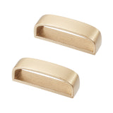 2Pcs Brass Loop Keepers, Men's Belt Buckle, Rectangle, Raw(Unplated), 43x11x15mm, Inner Diameter: 39.5x10.5mm