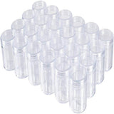 Column Plastic Bead Containers, Clear, 39x50mm, 24pcs/set