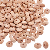 120Pcs Beech Wood Beads, Rondelle, BurlyWood, 15x7.5mm, Hole: 4mm