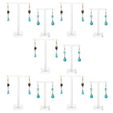 2 Styles T-Bar Acrylic Earring Display Stands, with Square Base, Clear, Large: 3.5x8.3x11.8cm, Small: 3.5x6.2x9.8cm, 2pcs/set, 5 sets(10pcs/)/bag