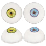 4Pcs 2 Colors Resin Craft Eyes, Hollow Eyeballs, Doll Making Accessories, Half Round, Mixed Color, 32x17.5mm, Inner Diameter: 26.5mm, 2pcs/color