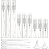 30Pcs 3ml 5ml 10ml Glass Spray Bottle with PP Plastic Lid, 2Pcs Plastic Funnel Hopper and 4Pcs 2ml Transfer Graduated Pipettes,  for Essential Oil, Perfume Making, Clear