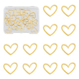 30Pcs 201 Stainless Steel Linking Rings, Laser Cut, Asymmetrical Heart, Real 18K Gold Plated, 10.5x13x1mm