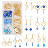 DIY Dangle Earring Making Kits, Including Glass Beads, Alloy Link, Brass Pendants & Linking Rings & Eye Pin & Ball Head Pins & Jump Rings & Earring Hooks, 304 Stainless Steel Charms, Golden, 6x5mm, Hole: 1mm