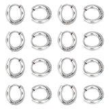 Unisex 304 Stainless Steel Hoop Earrings, Manual Polishing Huggie Earrings, Stainless Steel Color, 12x2.5mm, Pin: 0.7mm, Inner Diameter: 8mm, 10pairs/box