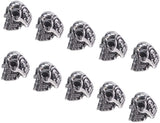 304 Stainless Steel Beads, Skull, Large Hole Beads, Antique Silver, 15x11x14mm, Hole: 8mm, 10pcs/box