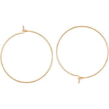 Long-Lasting Plated Brass Hoop Earrings Findings, Nickel Free, RingVacuum Packing, Real 18K Gold Plated, 31x0.9mm, Pin: 1mm, 30pcs/box