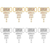 8Pcs 2 Colors Brass Rhinestone Shoe Decoration, Shoe Buckles for DIY Loafer Shoes, Triangle, Platinum & Light Gold, 35.5x27x3mm, Hole: 10x4mm, 4pcs/color