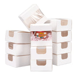 Cardboard Paper Gift Storage Boxes, with Plastic Visible Clear Window, White, Square, None Pattern, 6.65x6.7x3.6cm