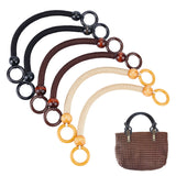 6Pcs 3 Colors Nylon Braided Bag Straps, with Wood Ring, for Bag Accessories, Mixed Color, 33x2.3cm, 2pcs/color