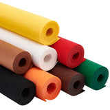 8 Rolls 8 Colors Polyester Felt Fabric, DIY Crafts, Rectangle, Mixed Color, 20x0.1cm, about 1m/roll, 1 roll/color