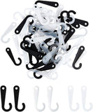 Plastic J-Hooks, Sock Display Hooks, Black & Clear & White, 43x16~17x2mm, Hole: 3.5mm, 3colors, 200pcs/color, 600pcs/set