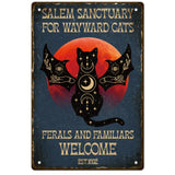Vintage Metal Tin Sign, Iron Wall Decor for Bars, Restaurants, Cafes Pubs, Rectangle, Cat Shape, 300x200x0.5mm