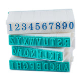 Plastic Detachable Number 0~9 Digits & A~Z Digits Numerals Stamp Set, Rectangle, White, 0.7x0.5cm