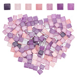 Transparent Glass Cabochons, Mosaic Tiles, for Home Decoration or DIY Crafts, Square, Violet, 10x10x4mm, 200pcs/bag