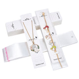 50 Sets Paper Bracelet Display Cards, with OPP Cellophane Bags, Rectangle with Hand Pattern, White, Card: 19.5x4x0.05cm, Bag: 25x5x0.01cm