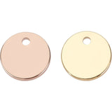 48Pcs 2 Colors Brass Charms, Flat Round, Nickel Free, Golden & Rose Gold, 8x1mm, Hole: 1mm, 24pcs/color