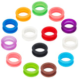 30Pcs 15 Colors Soft Silicone Scissors Finger Rings, Shear Thumb Inserts, Finger Grip Protector Ring, Column, Mixed Color, 26x10mm, Inner Diameter: 20mm, 2pcs/color