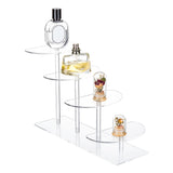 4-Tier Half Round Acrylic Minifigures Organizer Display Risers, Assembled Action Figures/Doll Holder, Clear, 24x10x20.6cm