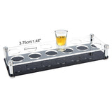 12-Hole Acrylic Shot Glasses Holders, with 304 Stainless Steel Support Standoff Pins, Beer Wine Glasses Organizer Rack for Family Party Bar Pub, Rectangle, Black, 325x118x50mm