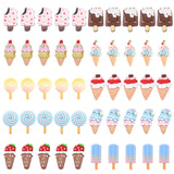 Resin Decoden Cabochons, Imitation Food, Mixed Color, 27x19.5x6mm