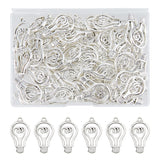 Tibetan Style Zinc Alloy Pendants, Lead Free & Cadmium Free, Bulb, Antique Silver, 31x16.4x4mm, Hole: 3mm, 60pcs/box