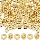 200Pcs Brass Spacer Beads, Nickel Free, Flat Round/Disc, Real 18K Gold Plated, 4x1.5mm, Hole: 1.5mm