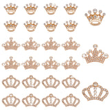 DIY Jewelry Making Finding Kit, Including Alloy Rhinestone Crown Cabochons & Brooch Pins, Light Gold, 30Pcs/box