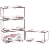 Plastic Mold Presentation Boxes, Minifigures Display Case for Car Toy Storage, Rectangle, Gray, 4.52x9.5x4.3cm