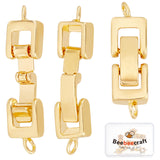 6 Sets Brass Fold Over Clasps, 1-Hole, Cadmium Free & Lead Free, Golden, 24x7x4mm, Hole: 1mm