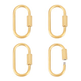 Ion Plating(IP) 304 Stainless Steel Screw Carabiner Lock Charms, Oval Keychain Clasps for Necklaces Making, Golden, 26x14x4mm, Screw: 8x4mm, 4pcs/box