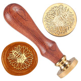 Wax Seal Stamp Set, Golden Tone Brass Sealing Wax Stamp Head, with Wood Handle, for Envelopes Invitations, Gift Card, Bees, 83x22mm, Stamps: 25x14.5mm