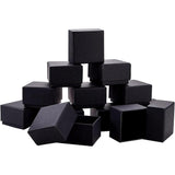 Kraft Paper Cardboard Jewelry Boxes, Ring Box, Square, with Sponge inside, Black, 5.7x5.7x3.7cm