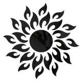 Sunflower Acrylic Mirrors Wall Stickers, with Adhesive Tape, Home Decoration Wall Stickers, Acrylic Mirror Decor, Black, 205~520x225~520x150x0.2~1mm