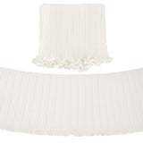 4 Yards Polyester Pleated Elastic Lace Ribbon, Wave Edge Lace Trim, Clothes Accessories, White, 6-3/4 inch(170mm)