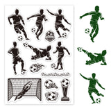 Custom PVC Plastic Clear Stamps, for DIY Scrapbooking, Photo Album Decorative, Cards Making, Football Pattern, 160x110x3mm