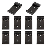 10Pcs Aluminium Alloy DIN Rail Mounting Clip Mounting Bracket, Electrophoresis Black, 50x26x7.5mm, Hole: 3.5mm