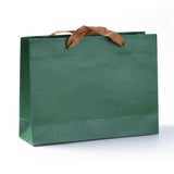 Kraft Paper Bags, Gift Bags, Shopping Bags, with Cotton Cord Handles, Sea Green, 26.9x20x0.25cm